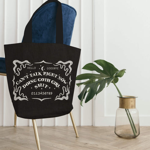 Ouija Board Goth Girl Unisex Canvas Tote Bag